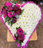 Cerise Heart funerals Flowers